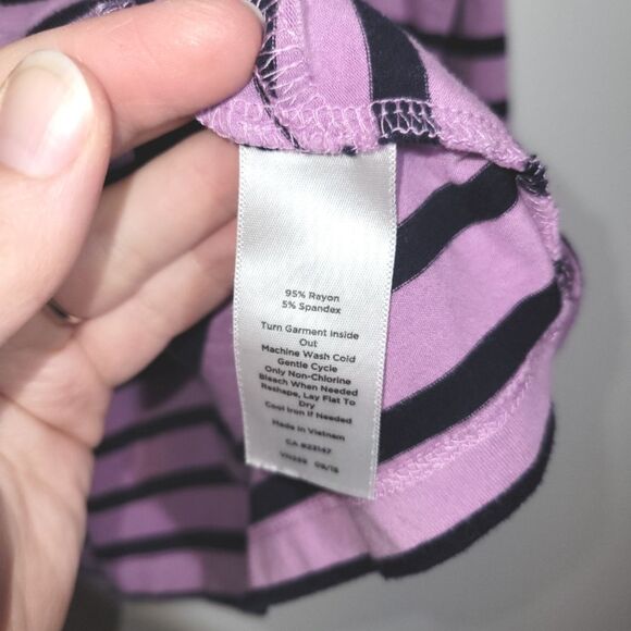 Talbots Purple Striped Stretch Top 1X - Picture 3 of 8